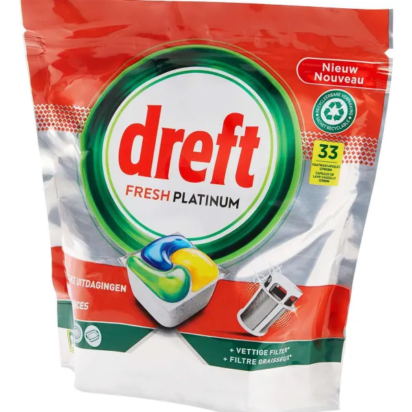 Dreft Afwas- & Wasmiddelen^Fresh Platinum Vaatwastabletten Original