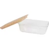 Lock & Lock Bewaren & Meenemen^Excellent Houseware Glazen Vershoudschaal Met Bamboe Deksel