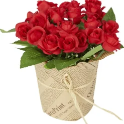 Merk Kunstplanten & -Bloemen^Kunstroosjes In Papieren Pot