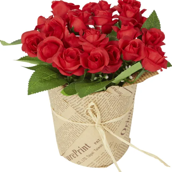 Merk Kunstplanten & -Bloemen^Kunstroosjes In Papieren Pot