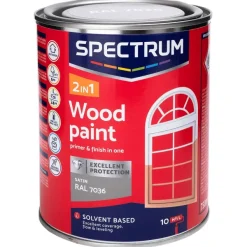 Spectrum Verf^2-In-1 Zijdeglans Houtlak Ral 7036